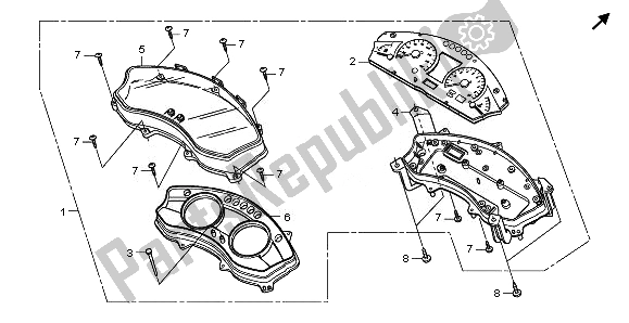 All parts for the Combination Meter of the Honda NSS 250S 2008