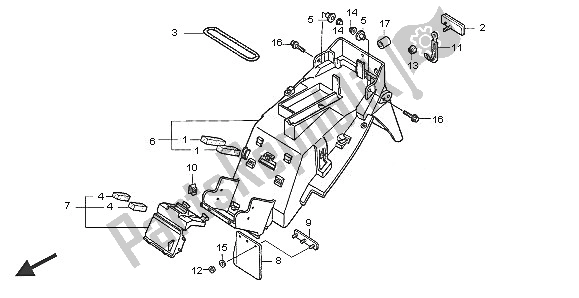 Alle onderdelen voor de Achterspatbord van de Honda VTR 1000F 2005