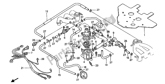 All parts for the Water Pipe & Thermostat of the Honda GL 1500 SE 1992