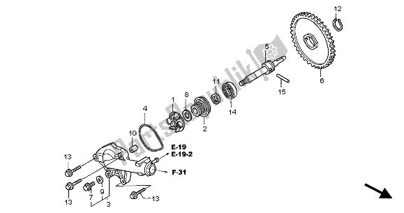 Todas as partes de Bomba De água do Honda VT 125C2 2001