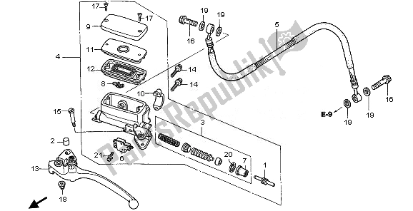 All parts for the Clutch Master Cylinder of the Honda VFR 800 2008