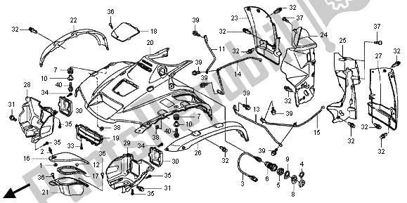 Todas as partes de Pára-lama Dianteiro do Honda TRX 500 FPA Foreman Rubicon WP 2013