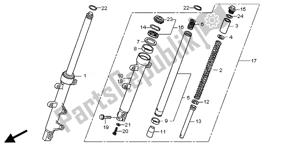 Tutte le parti per il Forcella Anteriore del Honda CBR 250R 2011