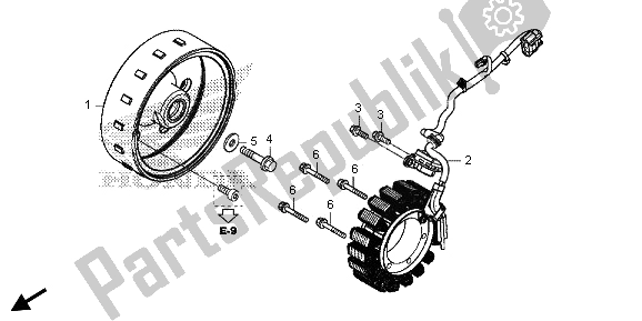 All parts for the Generator of the Honda CBR 500 RA 2013