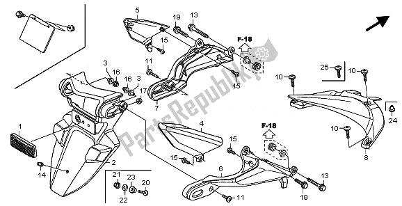 Todas las partes para Guardabarros Trasero de Honda CBR 600 RR 2010