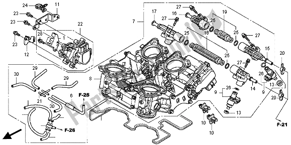 Tutte le parti per il Corpo Farfallato del Honda VFR 1200F 2013
