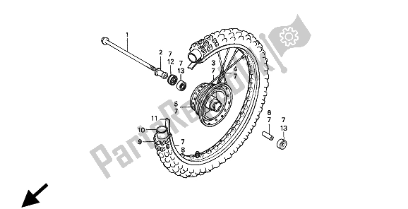 Todas las partes para Rueda Delantera de Honda XR 80R 1994