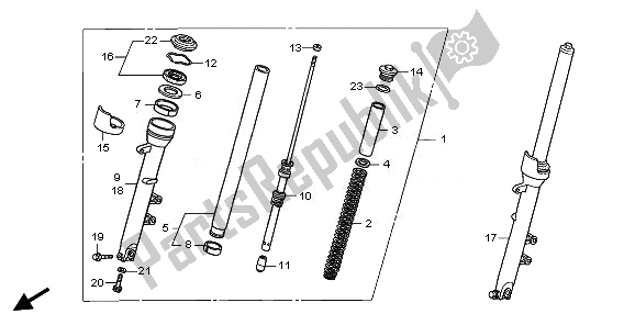 Todas las partes para Tenedor Frontal de Honda CBF 1000A 2008