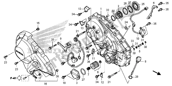 Alle onderdelen voor de Rechter Carterdeksel van de Honda NC 700 SD 2013