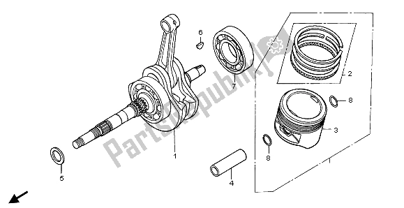Tutte le parti per il Albero Motore E Pistone del Honda TRX 250 EX Sportrax 2002