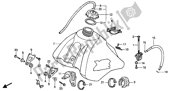 Todas as partes de Tanque De Combustível do Honda XR 250R 1989