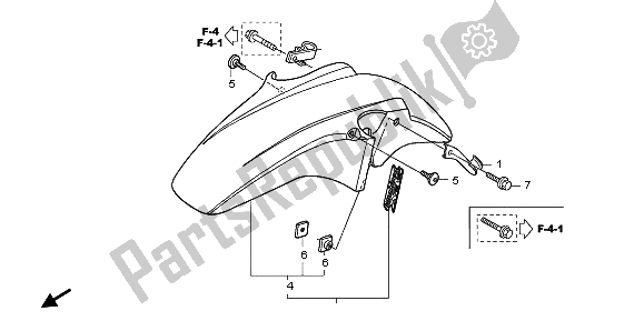All parts for the Front Fender of the Honda CBF 600S 2009
