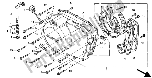 Tutte le parti per il Coperchio Carter Destro del Honda XRV 750 Africa Twin 1997