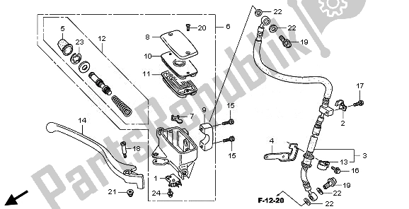 Alle onderdelen voor de Voorremhoofdcilinder van de Honda VT 750S 2011
