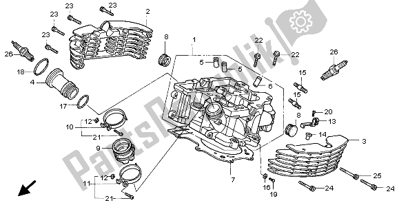 Todas las partes para Culata (trasera) de Honda VT 1100C2 1998