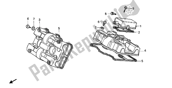 Todas las partes para Cubierta De Tapa De Cilindro de Honda VFR 750F 1989