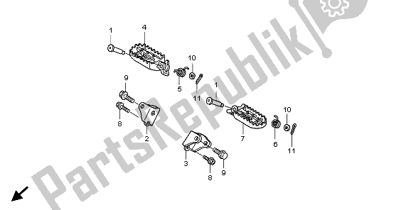 Toutes les pièces pour le étape du Honda CRF 250X 2009