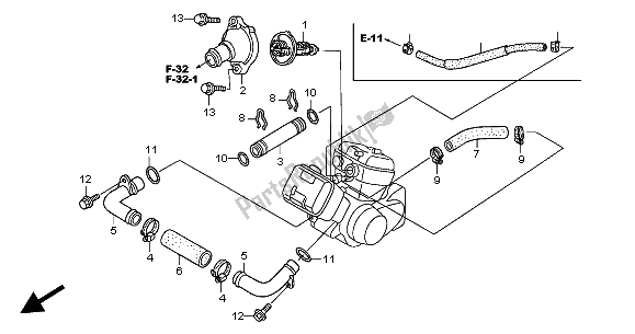 Todas las partes para Manguera De Agua de Honda XL 125V 2004