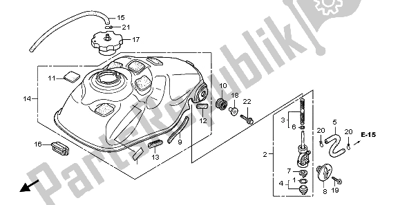 All parts for the Fuel Tank of the Honda TRX 300 EX Fourtrax 2004