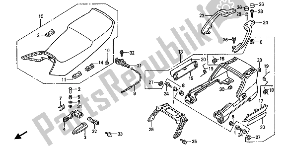 All parts for the Seat of the Honda ST 1100A 1993