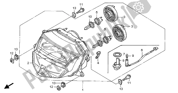 Toutes les pièces pour le Phare (eu) du Honda CBR 1100 XX 2003