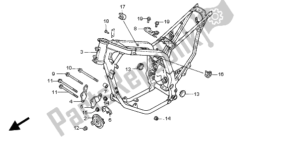 Tutte le parti per il Corpo Del Telaio del Honda XL 600V Transalp 1997