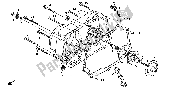 All parts for the Right Crankcase Cover of the Honda CRF 70F 2007