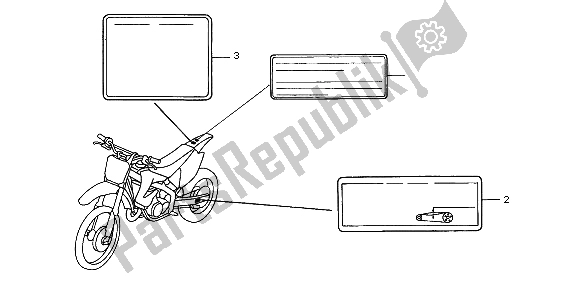 Todas las partes para Etiqueta De Precaución de Honda CR 125R 2004