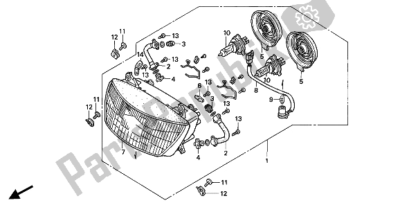 All parts for the Headlight (eu) of the Honda CBR 1000F 1994