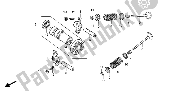 All parts for the Camshaft & Valve of the Honda PES 125 2007