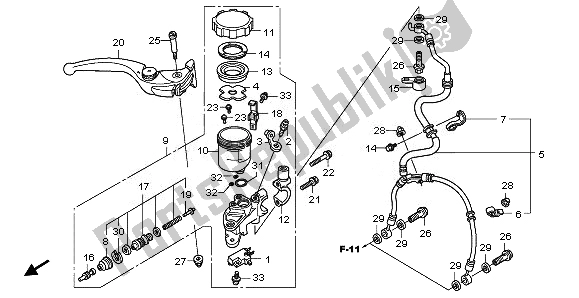 All parts for the Fr. Brake Master Cylinder of the Honda CB 1000R 2011