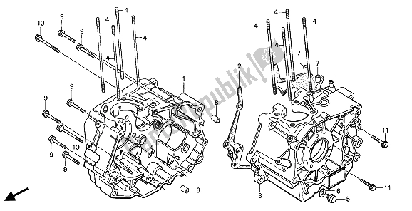 Todas as partes de Bloco Do Motor do Honda CB 250 1994