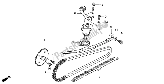 All parts for the Cam Chain & Tensioner of the Honda FES 150A 2009