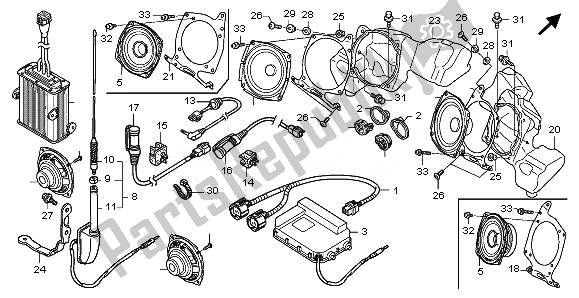 Tutte le parti per il Radio (airbag) del Honda GL 1800 2008