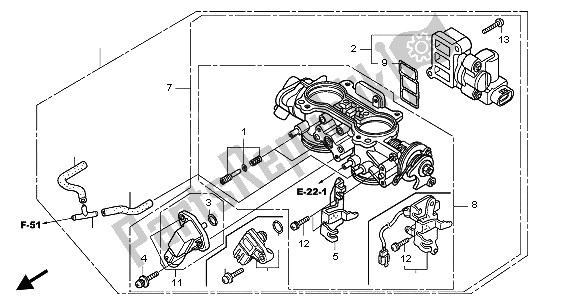 Alle onderdelen voor de Gasklephuis van de Honda GL 1800A 2002