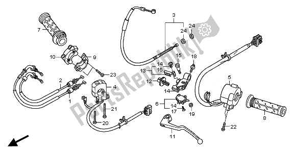 Todas las partes para Manejar Palanca E Interruptor Y Cable de Honda CBR 1000 RR 2011