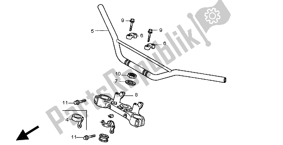 Todas as partes de Lidar Com Tubo E Ponte Superior do Honda XR 400R 1999