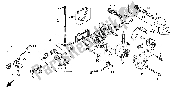 Alle onderdelen voor de Selecteer Hendel van de Honda TRX 500 FA Fourtrax Foreman Rubicon 2008