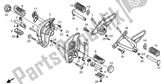 All parts for the Step of the Honda XL 700V Transalp 2009