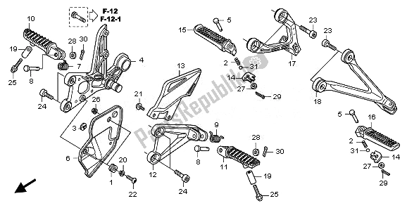 All parts for the Step of the Honda CBR 1000 RA 2010