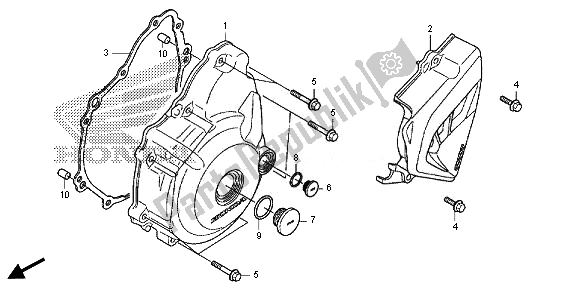 Todas as partes de Tampa Do Cárter Esquerdo do Honda CRF 250M 2014