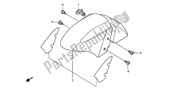 All parts for the Front Fender of the Honda PES 125R 2011
