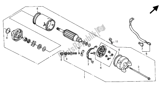 All parts for the Starting Motor of the Honda VT 750C2 2000