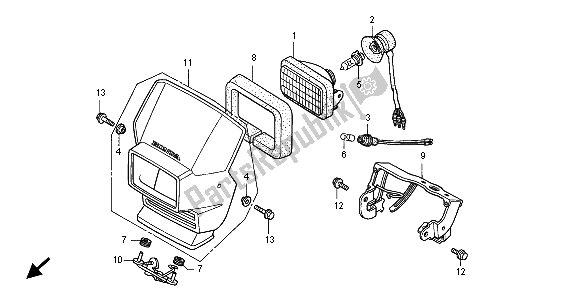 All parts for the Headlight (eu) of the Honda XLR 125R 1998