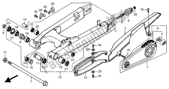 All parts for the Swingarm of the Honda XL 1000V 2000