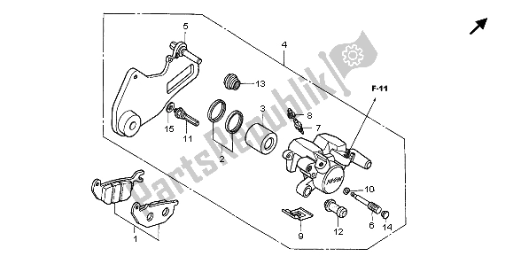 Todas las partes para Pinza De Freno Trasero de Honda CBR 125 RW 2007