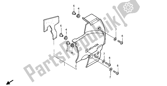 Tutte le parti per il Coperchio Laterale Sinistro del Honda CB 1000F 1996