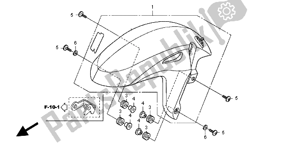 All parts for the Front Fender of the Honda CBR 600 FA 2012