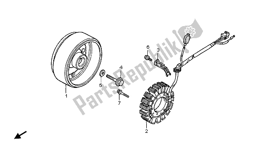 All parts for the Generator of the Honda FMX 650 2007