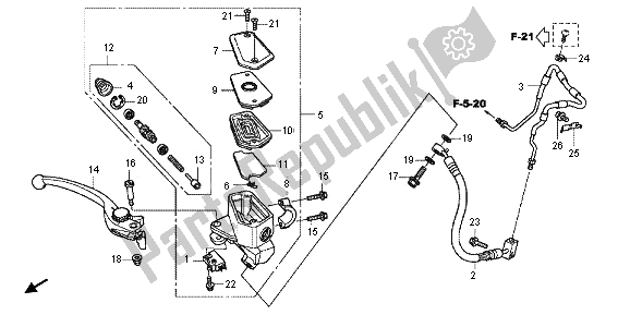 Todas las partes para Fr. Cilindro Maestro Del Freno de Honda VFR 1200F 2012